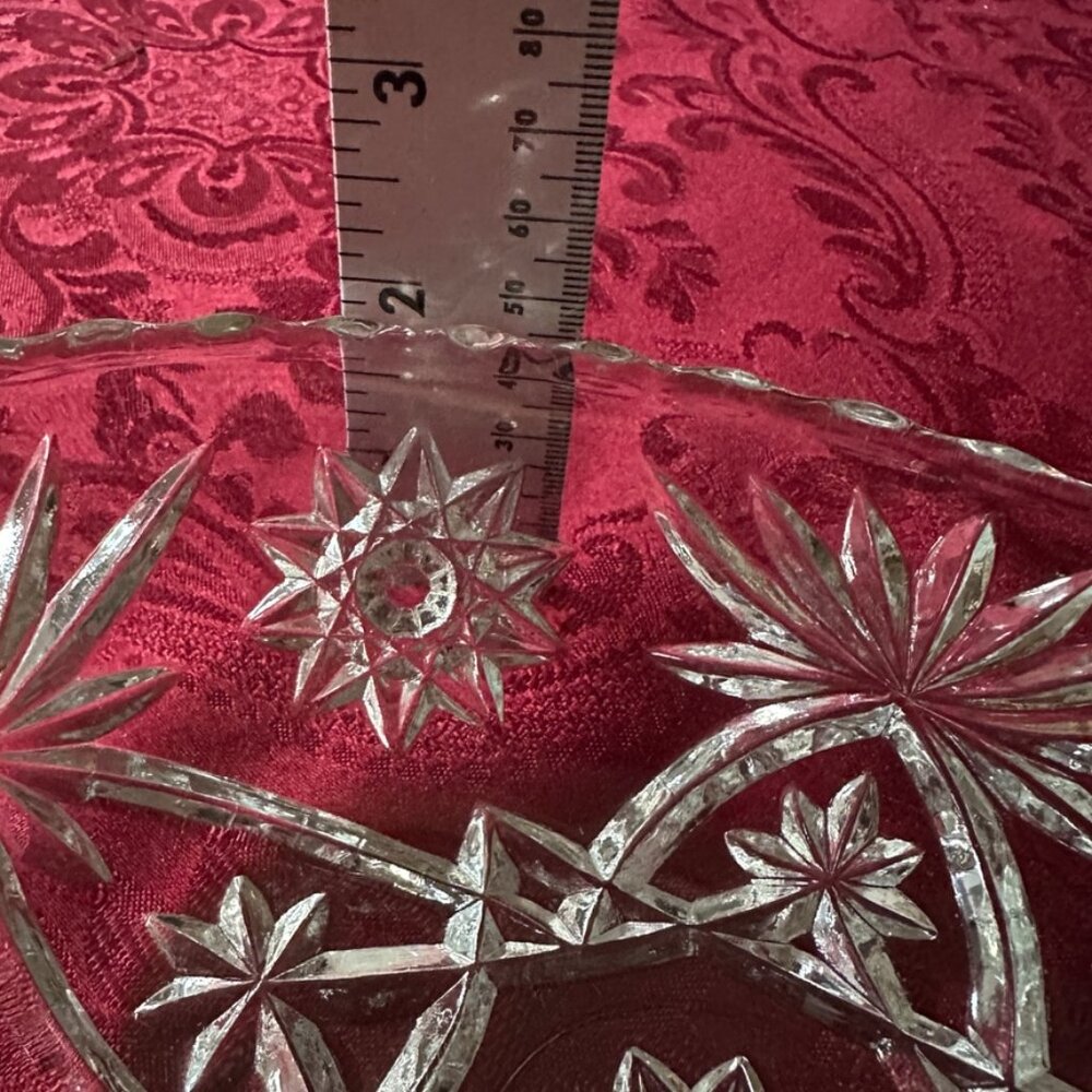 Vintage ANCHOR HOCKING Early American Prescut EAPC Glass Oval Dish Starbust - Picture 4 of 4